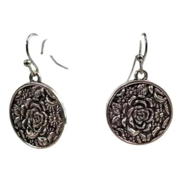 Rose Medallion Earrings - Picture 3 of 8